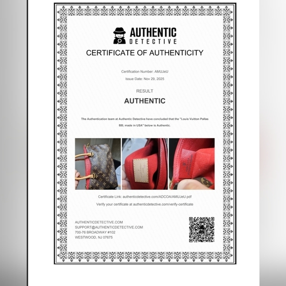 Louis Vuitton Pallas Monogram Canvas with Red Leather Trim - Picture 16 of 16